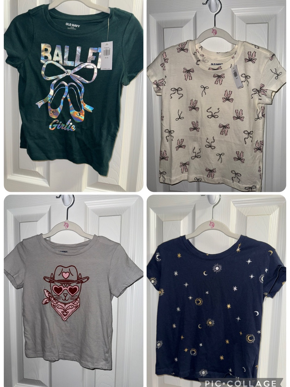Old Navy Girls' Dark Green Holographic Ballet Tee